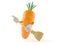 Carrot character sweeps the floor
