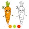 Carrot. Coloring book page.