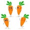Carrot. Cute vegetable character set on white
