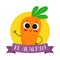 Carrot, cute vegetable vector character badge