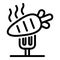Carrot on fork icon, outline style