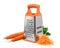 Carrot grater, grated carrot, whole carrot, dill