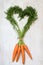 Carrot heart shape abstract background healthy diet art concept