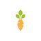 Carrot icon. Flat orange turnip vegetable iIsolated on white. Vector cooking illustration