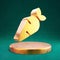 Carrot icon. Fortuna Gold Carrot symbol on golden podium