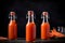 Carrot juice bottles. Generate Ai