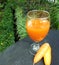 Carrot juice is a fresh drink which contains lost of vitamin A which is good for eye health.