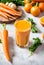 Carrot juice and vegetables. Detox and healthy diet