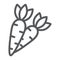 Carrot line icon, easter and vegetable, root sign, vector graphics, a linear pattern on a white background, eps 10.