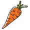 Carrot linear vector icon in doodle style