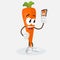 Carrot Logo mascot with selfie pose