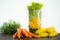 Carrot mango and banana smoothie ingredients