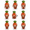 Carrot mascot costume expression set