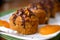 Carrot muffins with dried apricots