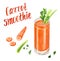 Carrot orange smoothie with celery