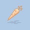 Carrot root vegetable vector filled line icon