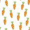 Carrot seamless vegetable pattern vector design