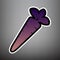 Carrot sign illustration. Vector. Violet gradient icon with blac
