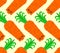 Carrot skull pattern seamless. skeleton Deadly scary vegetable background. vector texture