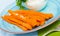 Carrot sticks with creamy dip