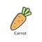 Carrot thin line icon. Isolated vegetables linear style for menu, label, logo. Simple vegetarian food sign