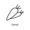 Carrot vector Outline Icon Design illustration. Nature Symbol on White background EPS 10 File