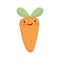 Carrot vegetable fresh cartoon food cute line and fill style