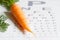 Carrot vitamin A and eye test chart healt medical concept