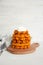 Carrot waffles with sour cream