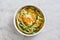 Carrot and zucchini noodles on marble