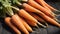 Carrots Aglow. Studio-Lit Fresh Carrots Arranged Artfully on a Wooden Table, Nature\\\'s Brilliance