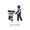 carry garbage icon on white background. Simple element illustration from behavior concept