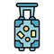 Carry suitcase icon vector flat