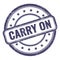 CARRY ON text on indigo blue grungy vintage round stamp