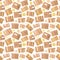 Carrying boxes seamless pattern warehouse shipping container.