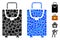 Carryon Bag Mosaic Icon of Round Dots