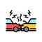 cars accident color icon vector illustration