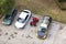 Cars and ATV parked in a hotel parking 