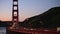 Cars Crossing The Golden Gate at Sunset