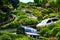 Cars drive down Lombard Street switchback in San Francisco CA