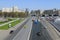 Cars driving on Berezhkovskaya embankment in Moscow