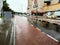 Cars driving through the flooded streets in Dubai during rain. Heavy rain in UAE and puddles. Rainy in desert