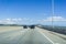 Cars driving on Richmond - San Rafael bridge, San Francisco bay, California