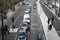 A cars on the Embankment road near Westminster in central London.