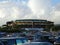 Cars fill parking lot leading to Aloha Stadium