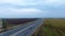 Cars on the highway aerial view