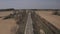 Cars on highway, speedway in autumn Europe, Drone shot