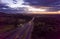 Cars on the highway towards the city of Itu, SÃ£o Paulo, Brazil, Sunset