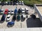 Cars on hotel parking, aerial view, Sarajevo, Bosnia and Herzegovina.