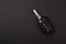 Cars Key, with three electronic remote button. isolated on black background. Copy Space